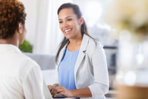 Enrollment Assistant meeting with a potential patient