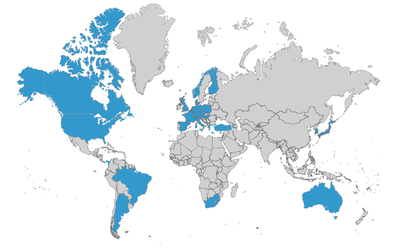 Map of ACI Clinical member locations