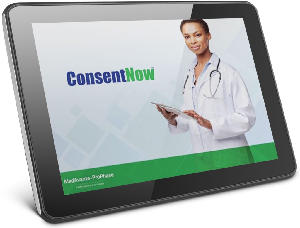 Screenshot of ConsentNow application