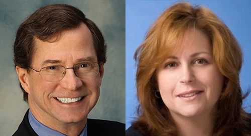 Photos of Steve Smith and Lori Abrams.