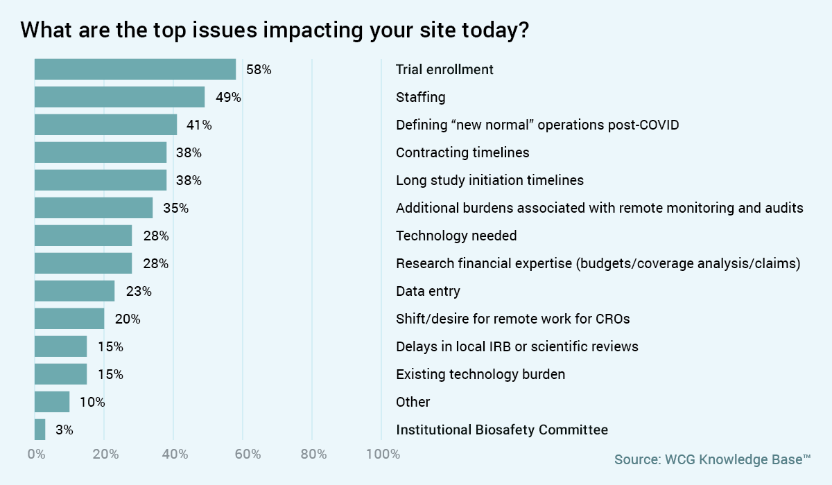 Chart: What are the top issues impacting your site today?